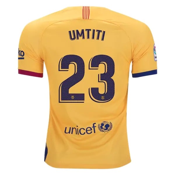 Trikot Barcelona NO.23 Umtiti Auswarts 2019-20 Gelb Fussballtrikots Günstig